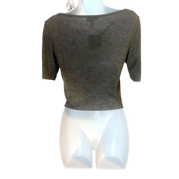 TOPSHOP Crop Top Gray Size 8 - Picture 3 of 6